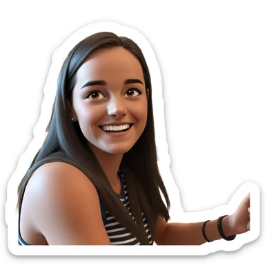 smiling girl in restaurant sticker