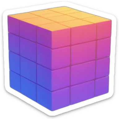 4d cube sticker