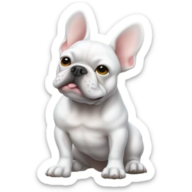 white french bulldog with guns sticker