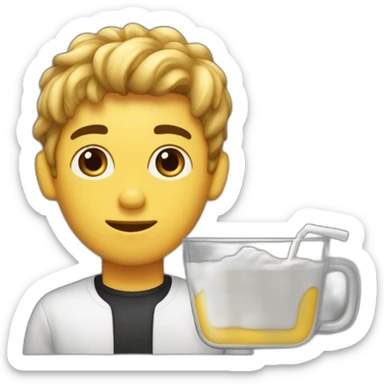 ragazzo, capelli lunghi con il codino, su una macchina nera sticker