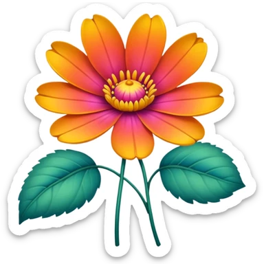 vintage emogie flower sticker