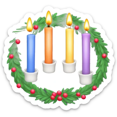 Boho Advent wreath with four candles sticker