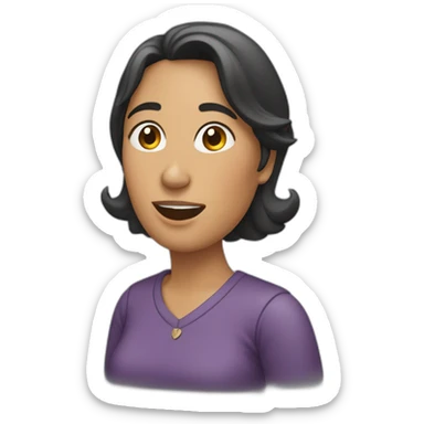 Una mujer mirando para arriba preguntando sticker