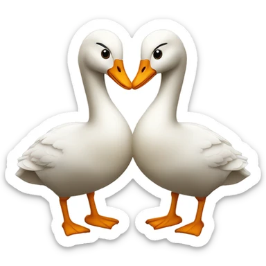 Two geese kissing sticker