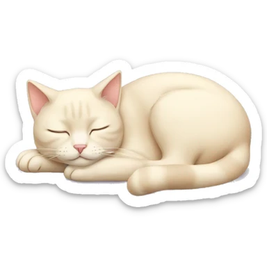 Cream colored cat sleeping sticker