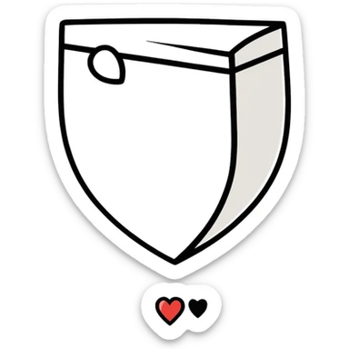 The word “MINE” with hearts  sticker