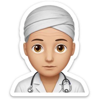 bald doctor with bandanna sticker