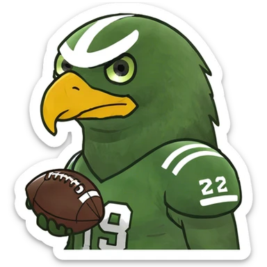 Eagle with football sticker