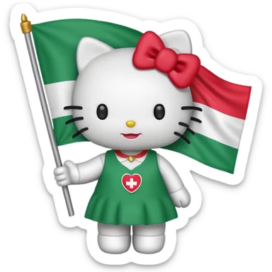 Hello kitty holding somaliland flag sticker