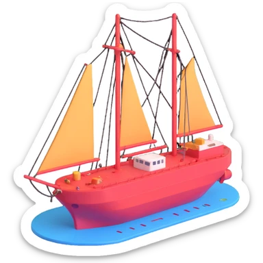 port with cargo ship sticker