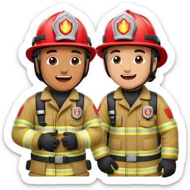 Firefighters talking loudly next to the firetruck sticker