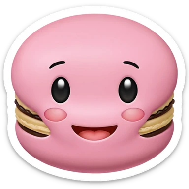 Macaroon with cute face sticker