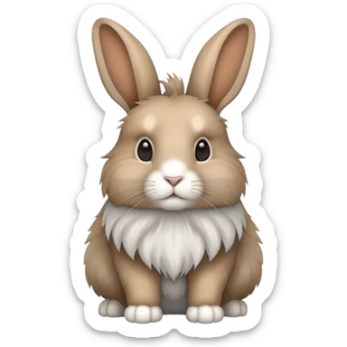 lionhead light brown, grey and white rabbit full body sticker