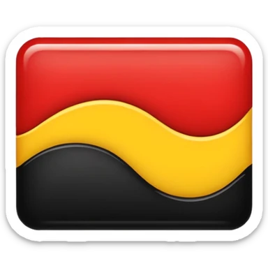 A wawy black and red rectangle with medium sized yellow circle in the middle sticker