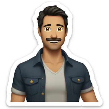 man with dark hair no facial hair dancing sticker