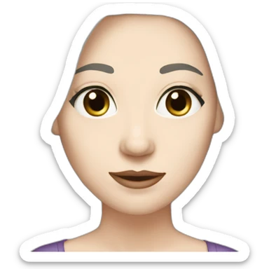 40 years old Woman, white pale skin, dark straight hair, big black eyes sticker
