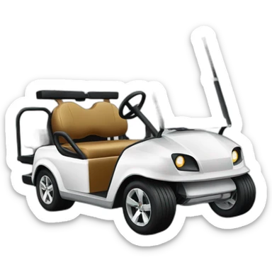 Golf cart with a supercharged v 8 sticker