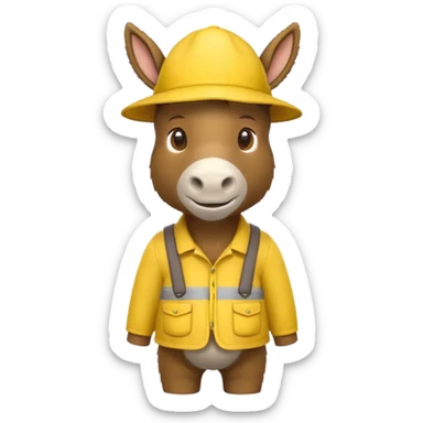 donkey with yellow hat sticker