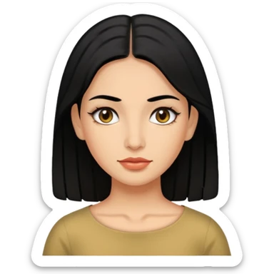 spanish woman black hair botox procedure sticker