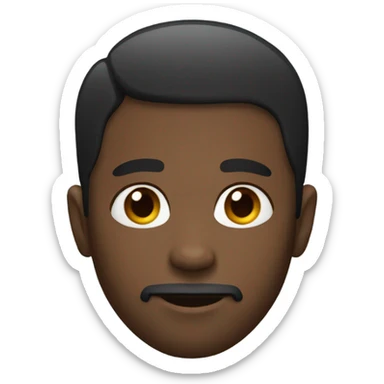 black man with short hair and a small beard sticker