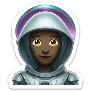 holy male alien with halo sticker