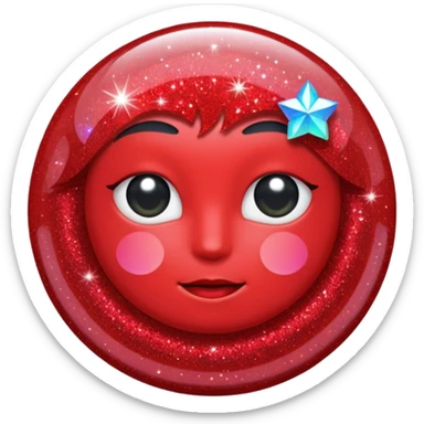 red glitter sky sticker