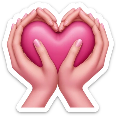 Pink heart hands  sticker