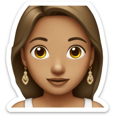 girl with brown hair jewelry sticker