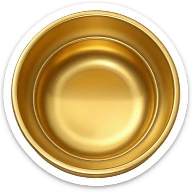 simple gold bowl, top view sticker