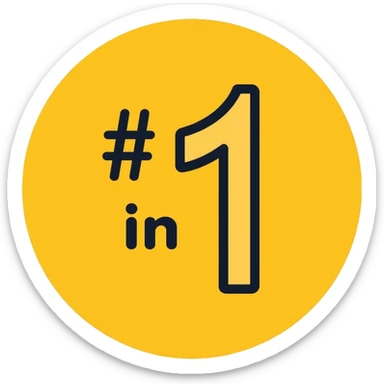 Number 1 on a yellow volumetric background sticker