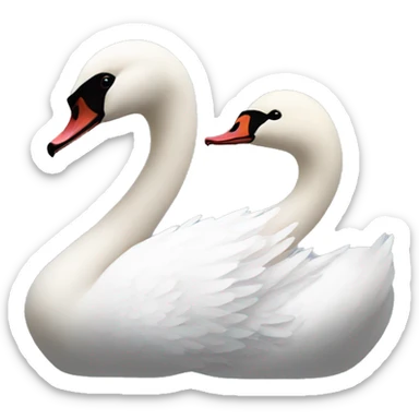 Black swan and white swan sticker