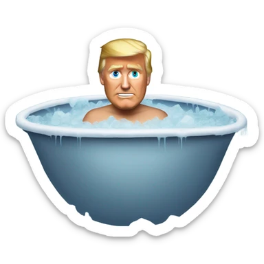 President trump in ice bath sticker