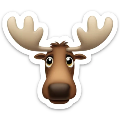 A moose covering his nose from a bad smell sticker