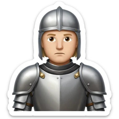 Hazme el emoji de un caballero medieval con actitud muy masculina en diversos estados de animos de los caballeros teutonicos pensativo sticker