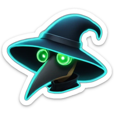 hype plague doctor with glow sticks sticker