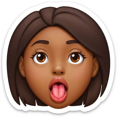 Black girl sticking out tongue sticker