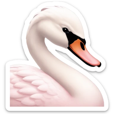 pastel pink swan with a light pink bow sticker