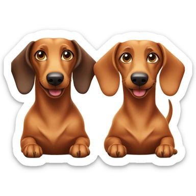 Two wiener dogs in summer   sticker