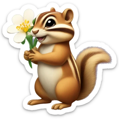 Chipmunk with flowers sticker
