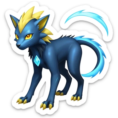 Futuristic Modern Manectric-Luxray-Draco-Fakémon-hybrid-creature (full body), 4 legs sticker