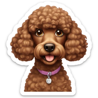 Brown poodle dog sticker