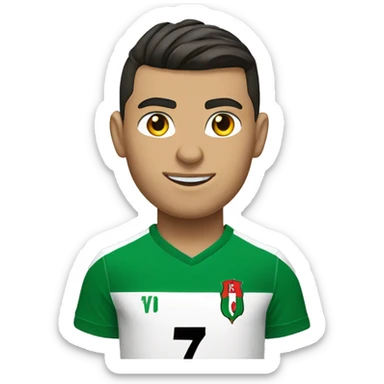 Cristiano Ronaldo wearing the Algerian football t-shirt number 7 sticker