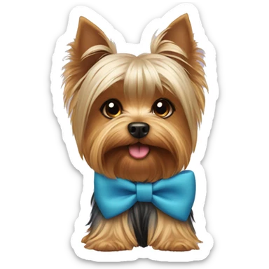 Yorkshire Terrier with a bow sticker