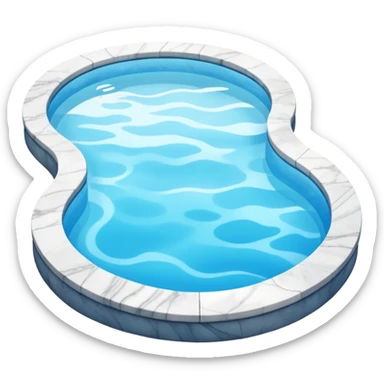 Outdoor luxurious expensive big white marble pool sticker