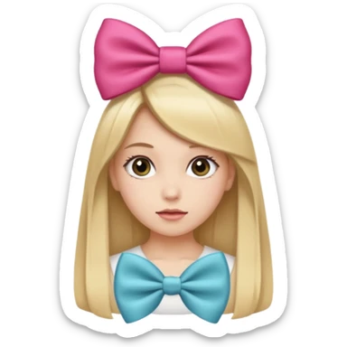scout girl with hairbow on straight hair sticker
