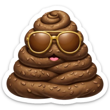 Poop with sunglasses sticker