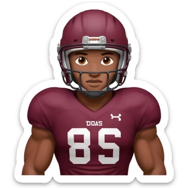 college football player Maroon color ( face and Helmet ) sticker