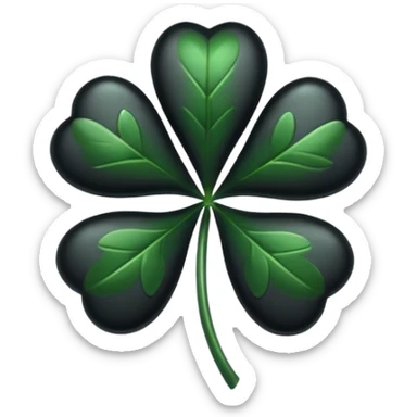 Black five leaf clover  sticker