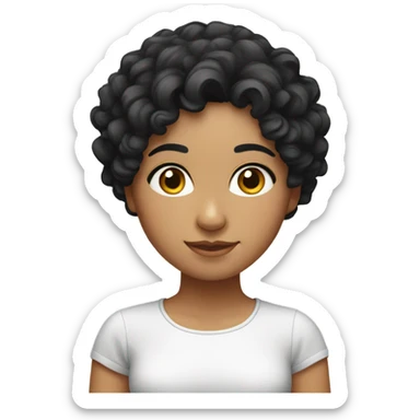 Curly hair Mexican short black hair girl sticker