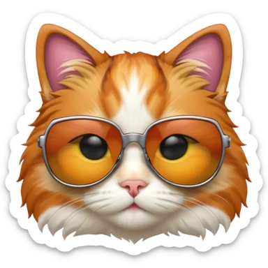 Cat with sunglasses sticker